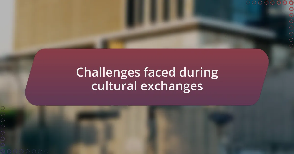 Challenges faced during cultural exchanges