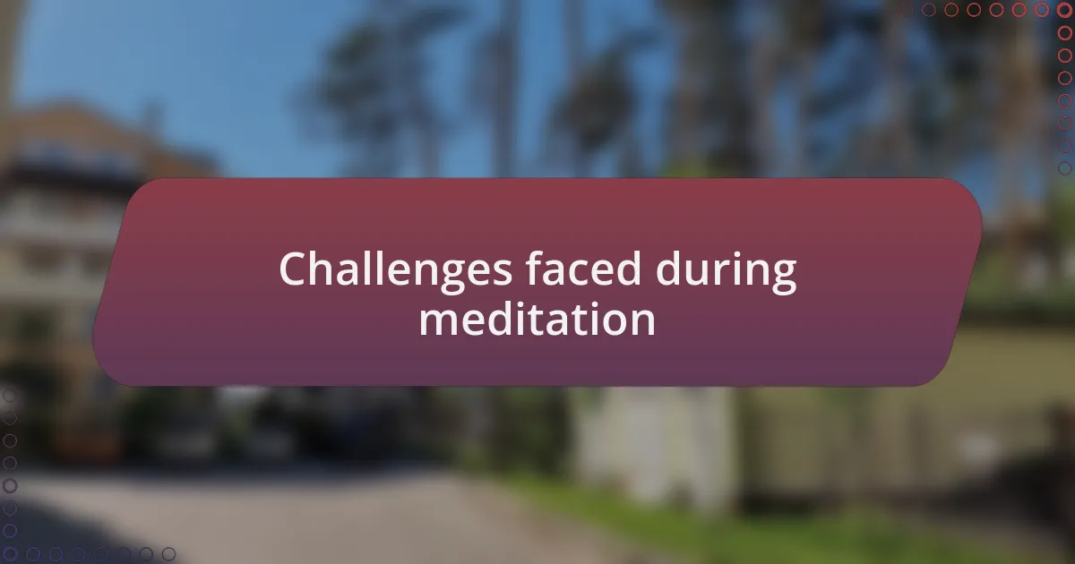 Challenges faced during meditation