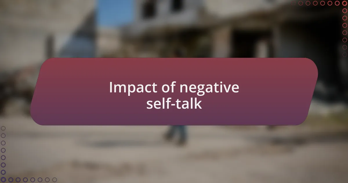 Impact of negative self-talk