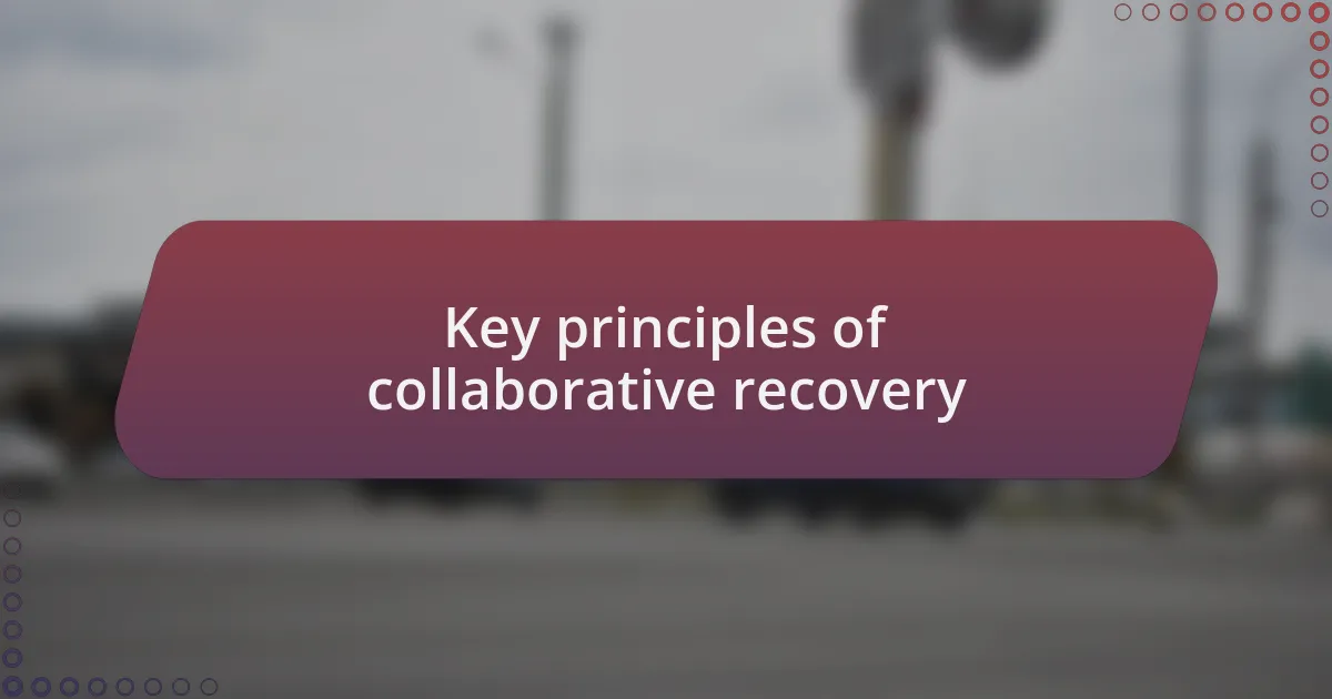 Key principles of collaborative recovery